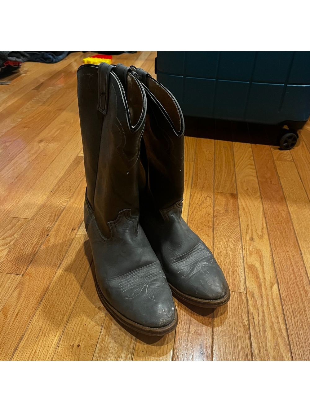 Alingo Black Leather Cowboy Boots
